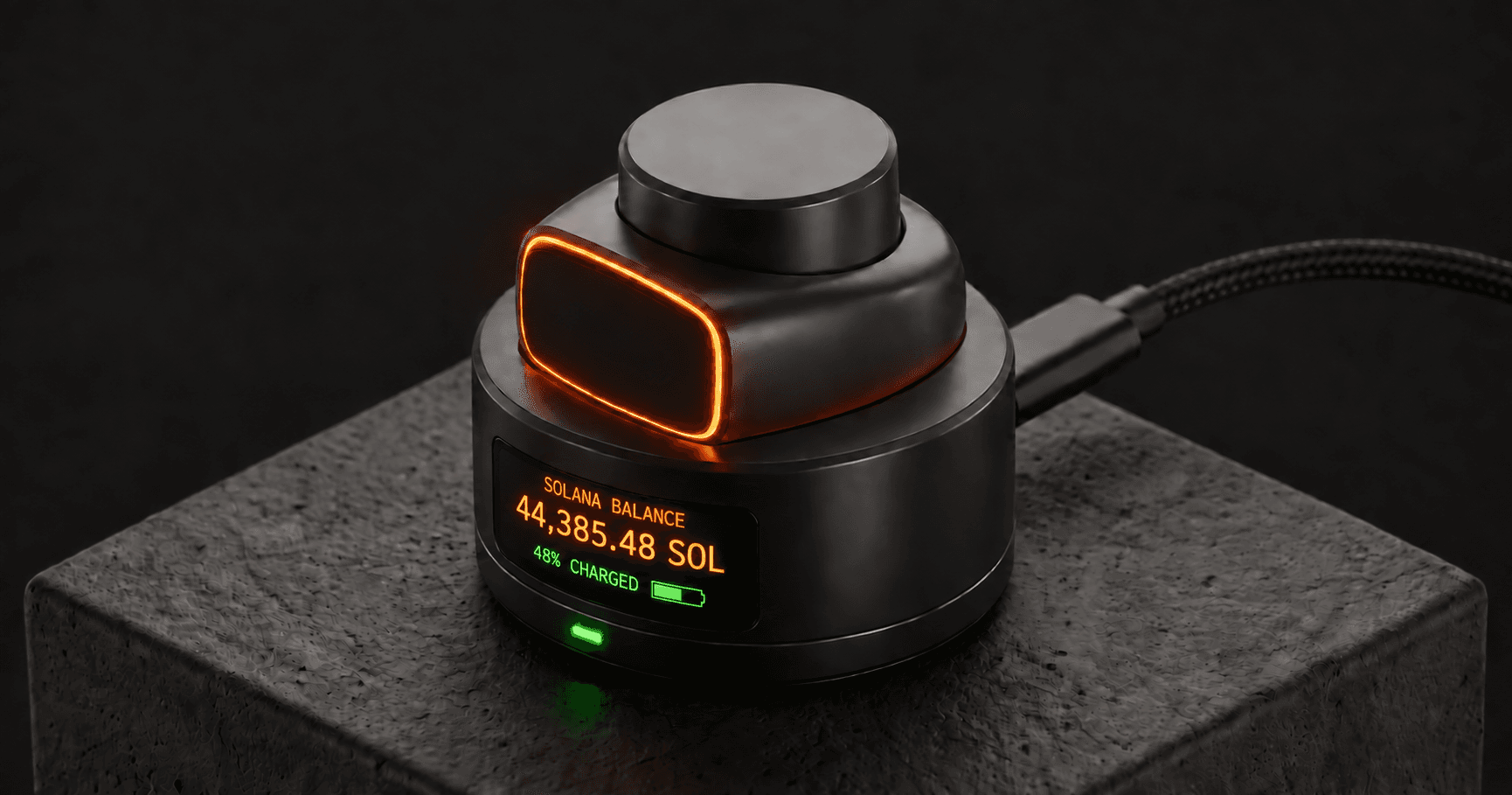 0xRING charging dock with trusted recovery display